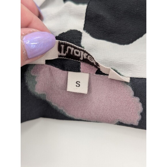 Tucker 100% Silk Leopard Print White Long Sleeve Tie Front Blouse USA Size Small - Picture 4 of 10